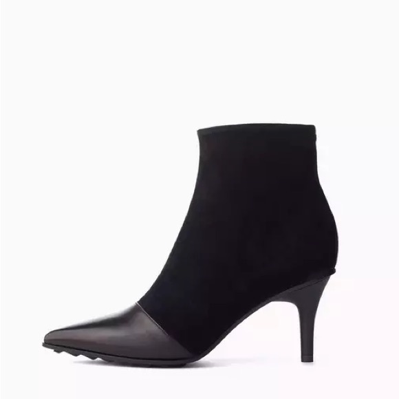 RAG & BONE BEHA BOOTIES BLACK MIX LEATHER SUEDE POINTY HEEL Size 10 - Picture 2 of 15